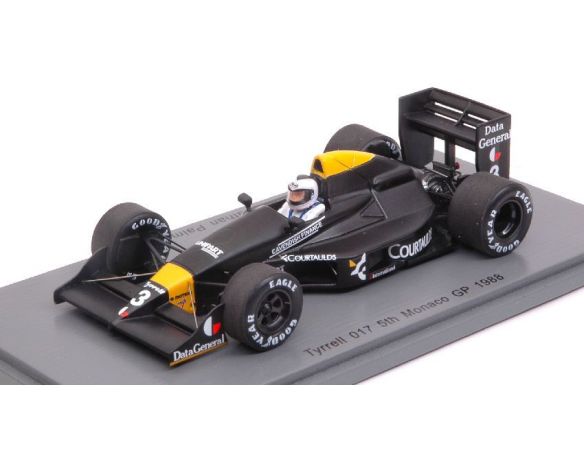 Spark Model S4862 TYRRELL 017 J.PALMER 1988 N.3 5th MONACO GP 1:43 Modellino