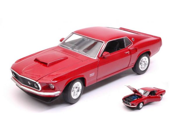 Welly WE24067R FORD MUSTANG BOSS 429 1969 DARK RED 1:24-27 Modellino