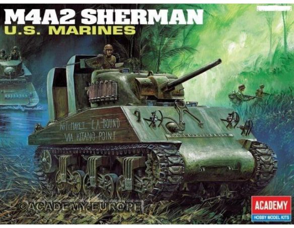 ACADEMY 13203 M4A2 SHERMAN US MARINES 1:35 Kit Modellino