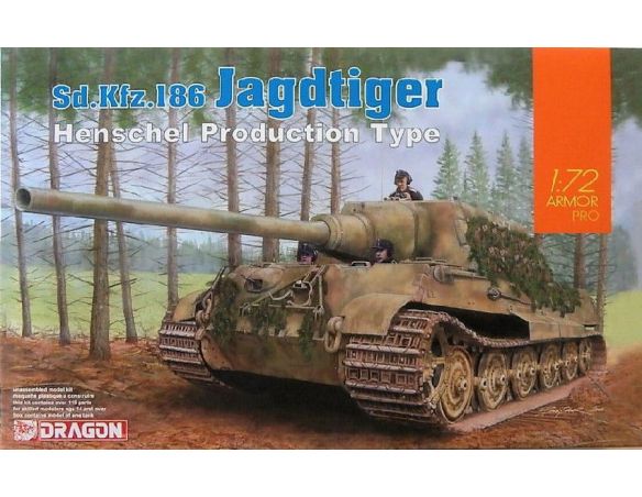 Dragon D7563 SD.KFZ.186 JAGDTIGER (HENSCHEL PRODUCTION TYPE)  KIT 1:72 Modellino