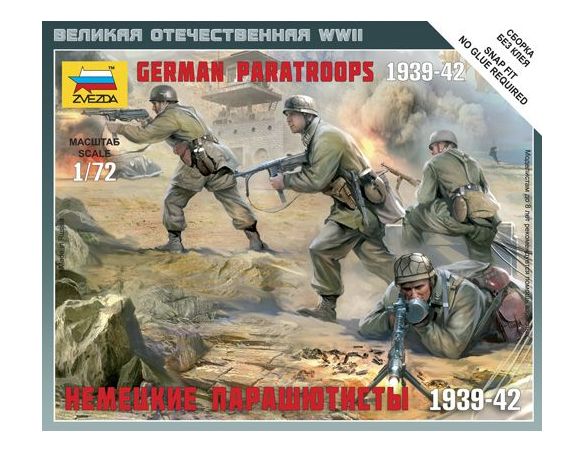 Zvezda Z6136 GERMAN PARATROOPERS WWII KIT 1:72 Modellino