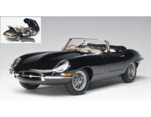 Auto Art / Gateway AA73605 JAGUAR E-TYPE ROADSTER SERIES I 3.8 1961 BLACK WITH METAL WIRE 1:18 Modellino