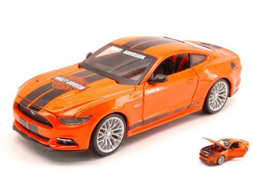 Maisto MI32188OR FORD MUSTANG GT 2015 HARLEY DAVIDSON ORANGE 1:24 Modellino
