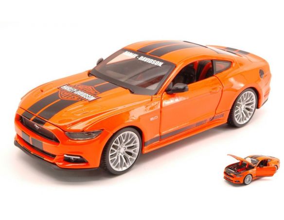 Maisto MI32188OR FORD MUSTANG GT 2015 HARLEY DAVIDSON ORANGE 1:24 Modellino