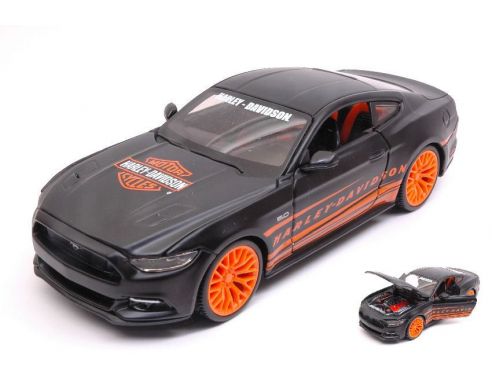 Maisto MI32188BK FORD MUSTANG GT 2015 HARLEY DAVIDSON BLACK 1:24 Modellino