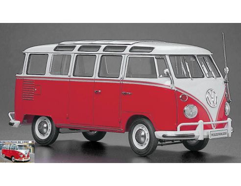 Hasegawa HGHC10 VW TYPE 2 MICROBUS 1963 23 WINDOWS KIT 1:24 Modellino