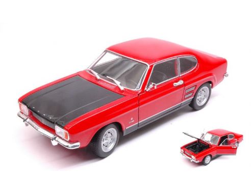 Welly WE24069RBK FORD CAPRI RS 1969 RED W/BLACK HOOD 1:24 Modellino