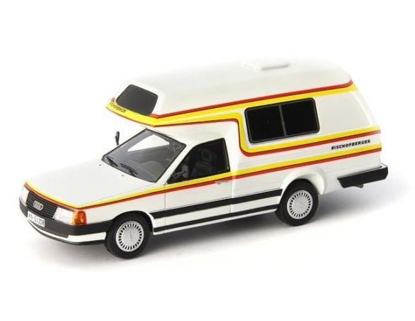 Autocult ATC09003 AUDI 100 TYP 44 BISCHOFBERGER (CAMPER) 1985 WHITE 1:43 Modellino