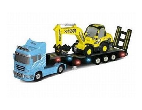 RUI CHUANG QY0232B HEAVY TRUCK CAMION EURO CON ESCAVATRICE 1:32 Modellino