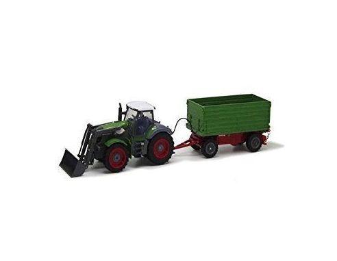 RUI CHUANG QY8301A TRATTORE CON CON CARRELLO RIBALTABILE VERDE 1:28 Modellino