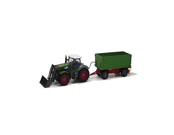 RUI CHUANG QY8301A TRATTORE CON CON CARRELLO RIBALTABILE VERDE 1:28 Modellino