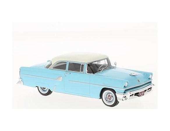 Neo Scale Models NEO46945 MERCURY CUSTOM 2 DOOR SEDAN 1955 LIGHT BLUE/WHITE 1:43 Modellino