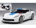AUTOART AA71271 CHEVROLET CORVETTE C7 GRAND SPORT ARCTIC WHITE/BLUE STRIPES 1:18 Modellino