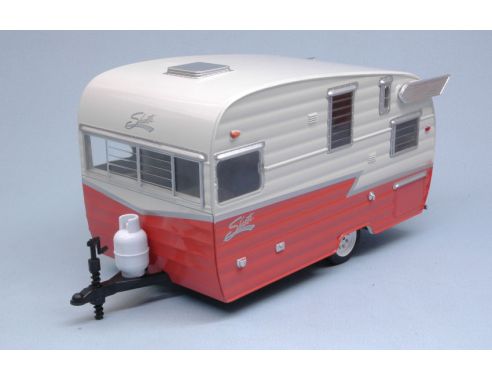Greenlight GREEN18415 ROULOTTE SHASTA AIRFLYTE 1961 SALMON/WHITE 1:24 Modellino
