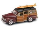 LUCKY DIE CAST LDC20028BG FORD WOODY 1948 BURGUNDY C/WINDSURF 1:18 Modellino