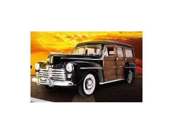 LUCKY DIE CAST LDC20028BK FORD WOODY 1948 BLACK C/WINDSURF 1:18 Modellino