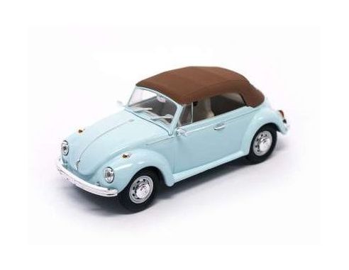 LUCKY DIE CAST LDC43221LB VW BEETLE CABRIO SOFT TOP 1972 LIGHT BLUE/BROWN 1:43 Modellino