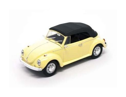 LUCKY DIE CAST LDC43221Y VW BEETLE CABRIO SOFT TOP 1972 YELLOW/BLACK 1:43 Modellino