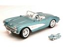 Hot Wheels LDC92018BL CHEVROLET CORVETTE 1957 LIGHT METALLIC BLUE 1:18 Modellino