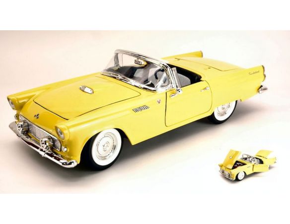 LUCKY DIE CAST LDC92068YL FORD THUNDERBIRD CONVERTIBLE HARD TOP 1955 YELLOW 1:18 Modellino