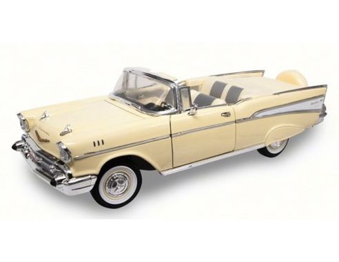 LUCKY DIE CAST LDC92108Y CHEVROLET BEL AIR CONVERTIBLE 1957 LIGHT YELLOW 1:18 Modellino