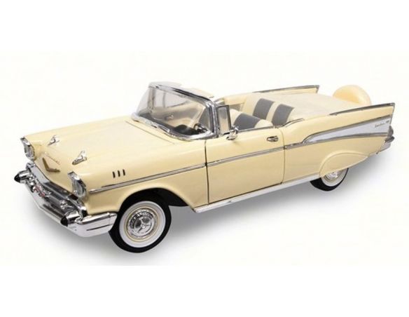 LUCKY DIE CAST LDC92108Y CHEVROLET BEL AIR CONVERTIBLE 1957 LIGHT YELLOW 1:18 Modellino