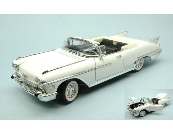 Hot Wheels LDC92158WH CADILLAC ELDORADO BIARRITZ 1958 WHITE 1:18 Modellino