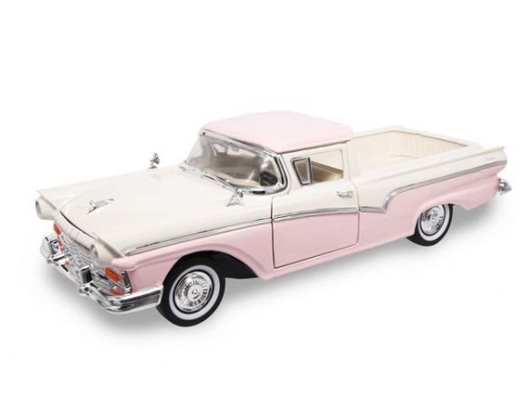 LUCKY DIE CAST LDC92208PK FORD RANCHERO 1957 WHITE/PINK 1:18 Modellino