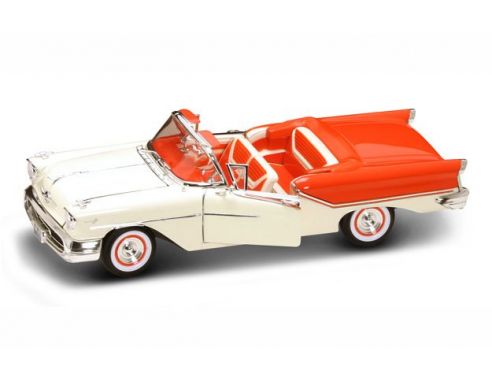 Hot Wheels LDC92758RD OLDSMOBILE SUPER 88 1957 RED/WHITE 1:18 Modellino