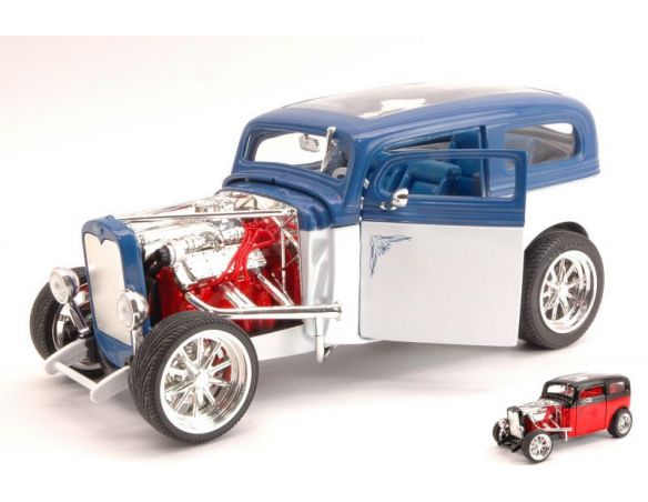 Hot Wheels LDC92849W FORD MODEL A 1931 WHITE/BLUE 1:18 Modellino