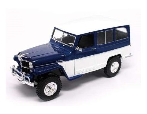 LUCKY DIE CAST LDC92858WB WILLYS JEEP BLUE/WHITE 1:18 Modellino