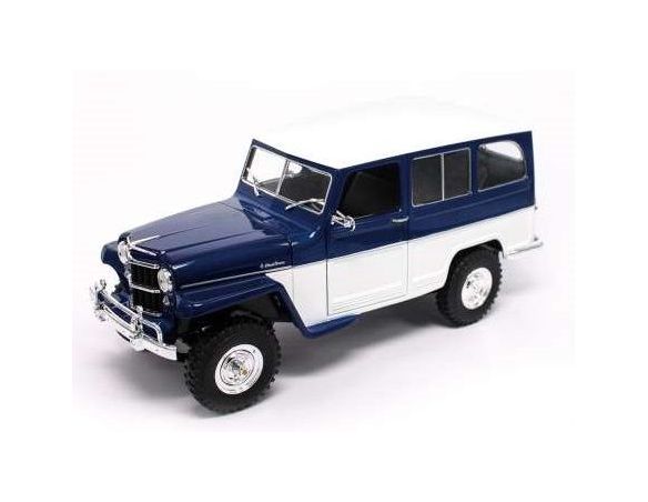LUCKY DIE CAST LDC92858WB WILLYS JEEP BLUE/WHITE 1:18 Modellino