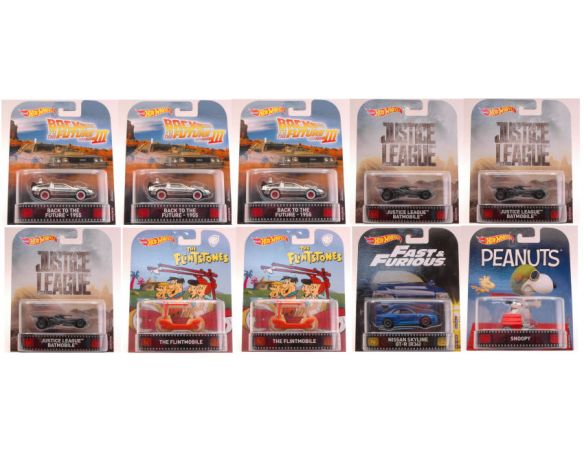 Hot Wheels HWDMC55D RETRO ENTERTAINMENT ASSORTMENT MIX BOX Pz.10 1:64 Modellino