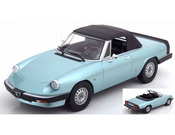 KK Scale KKDC180172 ALFA ROMEO SPIDER 3 SERIES 1983 LIGHT BLUE 1:18 Modellino