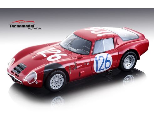 Tecnomodel TMD1865C ALFA ROMEO TZ2 N.126 4th (WINNER CLASS) T.FLORIO 1966 PINTO-TODARO 1:18 Modellino