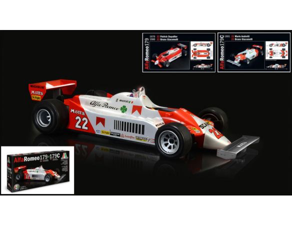 Italeri IT4704 ALFA ROMEO 179/179C 1979/80/81 DEPAILLER-GIACOMELLI-ANDRETTI KIT 1:12 Modellino