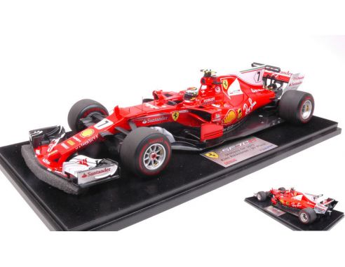 Looksmart LS18F1010 FERRARI SF70H  K.RAIKKONEN 2017 N.7 2nd MONACO GP C/VETRINA 1:18 Modellino