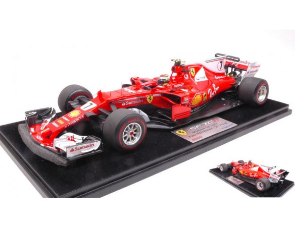 Looksmart LS18F1010 FERRARI SF70H  K.RAIKKONEN 2017 N.7 2nd MONACO GP C/VETRINA 1:18 Modellino