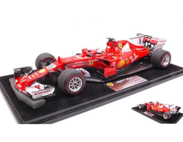 Looksmart LS18F109 FERRARI SF70H S.VETTEL 2017 N.5 WINNER MONACO GP C/VETRINA 1:18 Modellino