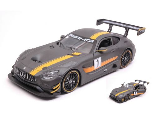 Motormax MTM73784 MERCEDES GT3 AMG 2016 RACE VERSION BLACK/YELLOW 1:24 Modellino