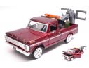 Motormax MTM75345 FORD F-100 PICK UP WRECKER 1969 BURGUNDY 1:24 Modellino
