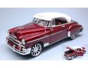 Motormax MTM79007R CHEVROLET BEL AIR CUSTOM HOT ROD WITH NEW RIMS RED 1:18 Modellino
