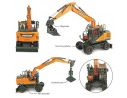 Universal Hobbies UH8134 ESCAVATORE DOOSAN DX160W + 2 ATTACHMENT 1:50 Modellino
