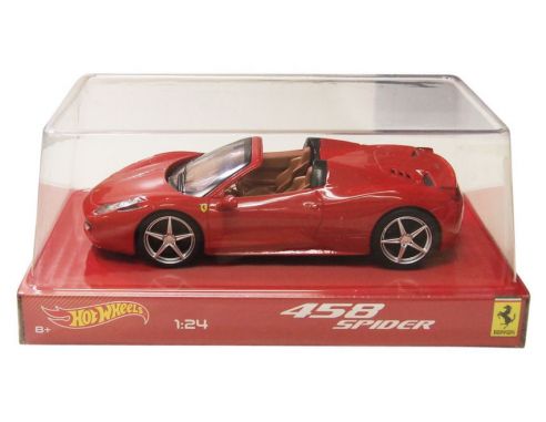 Hot Wheels HWBLY64 FERRARI 458 ITALIA SPIDER RED SCAT.ACETATO RED 1:24 Modellino