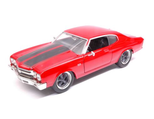 JADA TOYS JADA97193 DOM S CHEVY CHEVELLE SS 1969 FAST & FURIOUS 7 GLOSS RED 1:24 Modellino