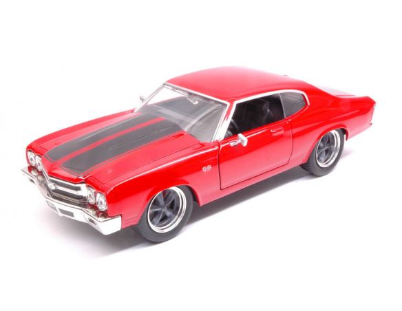 JADA TOYS JADA97193 DOM S CHEVY CHEVELLE SS 1969 FAST & FURIOUS 7 GLOSS RED 1:24 Modellino