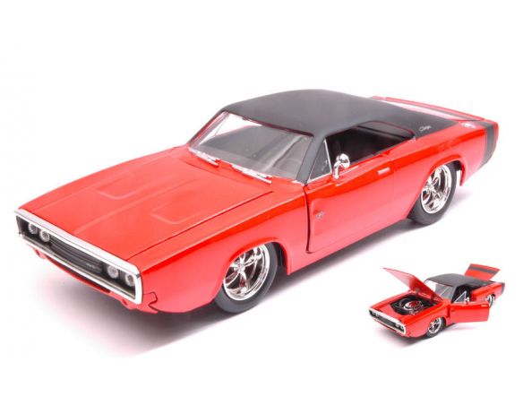 Jada JADA97593 DODGE CHARGER R/T 1970 ORANGE W/BLACK ROOF 1:24 Modellino