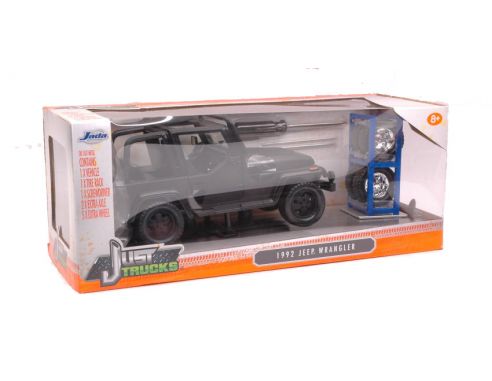 Jada JADA98020 JEEP WRANGLER 1992 MATT BLACK + SET WHEELS/TIRES 1:24 Modellino