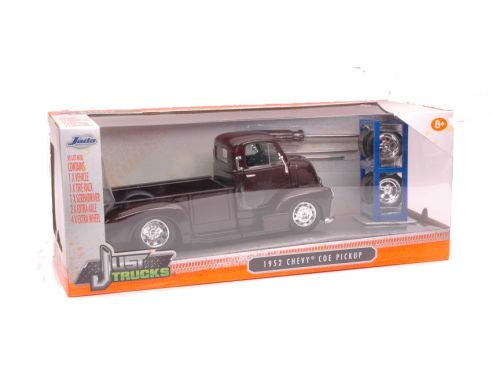 JADA TOYS JADA98021 CHEVY COE PICK UP 1952 METALLIC DARK BROWN + SET WHEELS/TIRES 1:24 Modellino