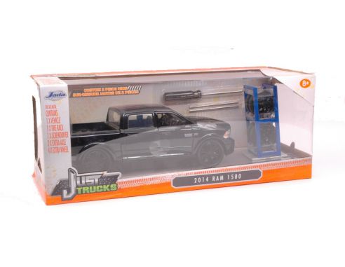 Jada JADA98022 DODGE RAM 1500 2014 BLACK + SET WHEELS/TIRES 1:24 Modellino